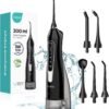 Water Dental Flosser Teeth Pick: Portable Cordless Oral Irrigator 300ML Rechargeable Travel Irrigation Cleaner IPX7 Waterproof Electric Flossing Machine for Teeth Cleaning