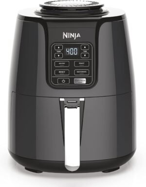 Air Fryer, Roast, Bake, Air Fry, Roast, Broil, Reheats, & Dehydrates, 4-in-1, Fries, Frozen Food, Veggies, and Juicy Meat, Less Oil, Easy Meals, Healthy Meals, Compact, 4 QT, Grey, AF101