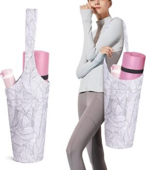 Yoga Mat Bag with Large Size Pocket and Zipper Pocket，Yoga Bag Adjustable Shoulder Strap- Holds More Yoga Accessories
