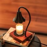 Epoch Candle Warmer Lamp with Timer & Stepless Dimmable, Electric Warmer Lamp for Jar Candles, Mid Century Modern Black Wax Melt with 2 Bulbs, Retro Decor House Warming Birthday Gifts for Her