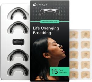 Breathing Nasal Strip Starter Kit (15 Count, Black) - Boost Oxygen Intake, Reduce Snoring, Improve Sleep Quality - Sweat Resistant, Skin Safe Nasal Strips - Extra Strength Snoring Solution