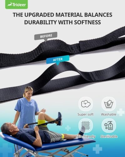 Stretching Strap Yoga Strap Physical Therapy for Home Workout, Exercise, Pilates and Gymnastics, 10 Loops Non-Elastic Stretch Bands with Aesthetic Packaging for Women & Men