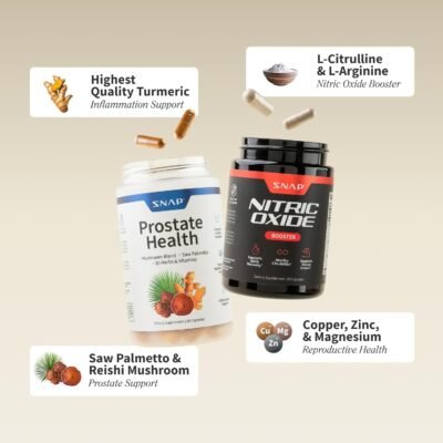 Prostate Health Support Supplement Bundle with Nitric Oxide Booster – 90 Capsules & 60 Capsules