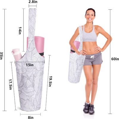 Yoga Mat Bag with Large Size Pocket and Zipper Pocket，Yoga Bag Adjustable Shoulder Strap- Holds More Yoga Accessories