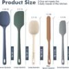 5 Pieces Silicone Spatula Set, Food Grade Rubber Spatula, Upgrade Strong Handle with Ergonomic Grip, Heat Resistant Up to 600°F for Nonstick Cookware, Cooking