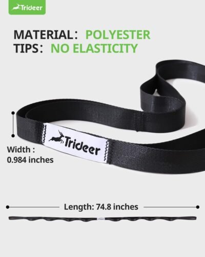 Stretching Strap Yoga Strap Physical Therapy for Home Workout, Exercise, Pilates and Gymnastics, 10 Loops Non-Elastic Stretch Bands with Aesthetic Packaging for Women & Men