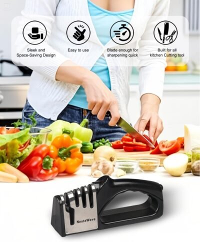 4-In-1 Kitchen Knife Sharpener, Multi-Functional Knife Sharpening Kit, Stylish Kitchen Accessories Suitable For Kitchen Knives, Chef Knives, Precision Knives And Scissors