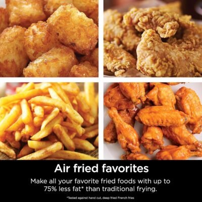 Air Fryer, Roast, Bake, Air Fry, Roast, Broil, Reheats, & Dehydrates, 4-in-1, Fries, Frozen Food, Veggies, and Juicy Meat, Less Oil, Easy Meals, Healthy Meals, Compact, 4 QT, Grey, AF101