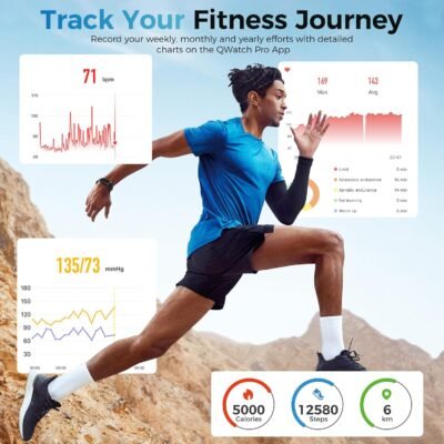 Smart Health Wristband, Wearable Health Fitness Tracker, 120+ Sports Modes, All-Day Automatic Monitoring, with Pedometer/Improve Sleep/Stress/Health, IP68 Waterproof, 2 Pack Bands, Free APP