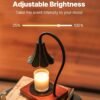 Epoch Candle Warmer Lamp with Timer & Stepless Dimmable, Electric Warmer Lamp for Jar Candles, Mid Century Modern Black Wax Melt with 2 Bulbs, Retro Decor House Warming Birthday Gifts for Her