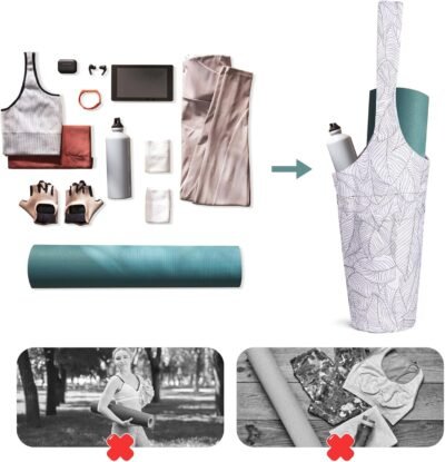Yoga Mat Bag with Large Size Pocket and Zipper Pocket，Yoga Bag Adjustable Shoulder Strap- Holds More Yoga Accessories