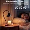 Epoch Candle Warmer Lamp with Timer & Stepless Dimmable, Electric Warmer Lamp for Jar Candles, Mid Century Modern Black Wax Melt with 2 Bulbs, Retro Decor House Warming Birthday Gifts for Her