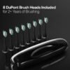 Black Series Ultra Whitening Toothbrush – ADA Accepted Electric Toothbrush- 8 Brush Heads & Travel Case – 40,000 VPM Electric Motor & Wireless Charging - 4 Modes w Smart Timer