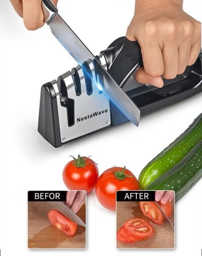 4-In-1 Kitchen Knife Sharpener, Multi-Functional Knife Sharpening Kit, Stylish Kitchen Accessories Suitable For Kitchen Knives, Chef Knives, Precision Knives And Scissors