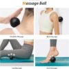 5 in1 Foam Roller Set, Trigger Point Foam Roller, Massage Roller Stick, Massage Ball, Resistance Band for Deep Muscle Massage Pilates Yoga,Fitness Exercise for Whole Body (Black-Red)