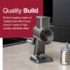 Rotary Cheese Grater, Aluminium, 3 Steel Drum Blades, Cheese, Vegetable, Chocolate, Nut, Fruit Grater with Handle, Non-Slip Suction Foot and Table Clamp, 5 Year Guarantee