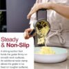 Rotary Cheese Grater, Aluminium, 3 Steel Drum Blades, Cheese, Vegetable, Chocolate, Nut, Fruit Grater with Handle, Non-Slip Suction Foot and Table Clamp, 5 Year Guarantee