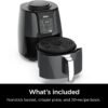 Air Fryer, Roast, Bake, Air Fry, Roast, Broil, Reheats, & Dehydrates, 4-in-1, Fries, Frozen Food, Veggies, and Juicy Meat, Less Oil, Easy Meals, Healthy Meals, Compact, 4 QT, Grey, AF101
