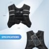 Weighted Vest, 6lb/8lb/12lb/16lb/20lb/25lb/30lb Weight Vest with Reflective Stripe for Workout, Strength Training, Running, Fitness, Muscle Building, Weight Loss, Weightlifting
