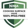 Ninja BW1001 NeverStick PRO Belgian Waffle Maker, Vertical Design, 5 Shade Settings, with Precision-Pour Cup & Chef-curated Recipe Guide, Black & Silver