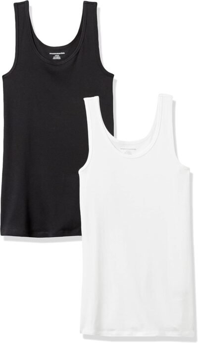 Amazon Essentials Women's Slim-Fit Tank Top, Pack of 2