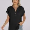 1754593090_71LxJVNSqL._AC_SL1500_.jpg ANRABESS Womens Short Sleeve Henley Tops V Neck Dressy Casual Blouses Summer Trendy Tee Shirts 2025 Vacation Fashion Clothes