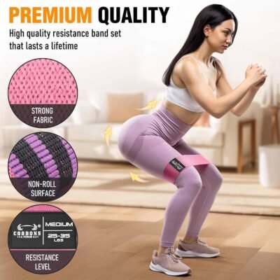 1754883044_71E4c18vzL._AC_SL1500_.jpg Fabric Resistance Bands for Working Out - Exercise Bands for Women and Men, Booty Bands for Legs and Glute, Yoga, Pilates, Rehab, Fitness and Home Workout