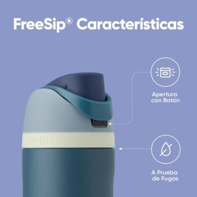 Owala FreeSip Insulated Stainless Steel Water Bottle with Straw, BPA-Free Sports Water Bottle, Great for Travel, 24 Oz, Denim