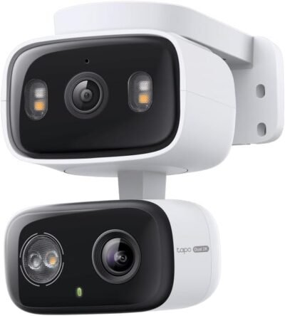 Tapo 2K 3MP Indoor/Outdoor Dual Lens Pan/Tilt Security Camera – 130° Wide-Angle + 6mm Telephoto, 360° Pan, Free Person/Vehicle Detection, SD/Cloud Storage, Works w/Alexa & Google Home – HybridCam Duo