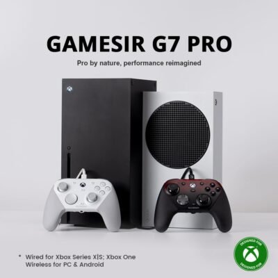GameSir G7 Pro Wired Controller for Xbox Series X|S, Xbox One, Wireless Gamepad for PC&Android with TMR Sticks, Hall Effect Analog Triggers, 1000Hz Polling Rate, 3.5mm Audio Jack - White