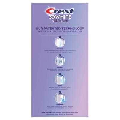 514JbP2UmSL._SL1000_.jpg Crest 3DWhite Brilliance Deep Stain Remover Brilliant White Toothpaste - 3.1oz/2pk