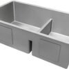 Ruvati 28-inch Low-Divide Undermount Tight Radius 60/40 Double Bowl 16 Gauge Stainless Steel Kitchen Sink - RVH7255