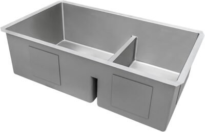 Ruvati 28-inch Low-Divide Undermount Tight Radius 60/40 Double Bowl 16 Gauge Stainless Steel Kitchen Sink - RVH7255