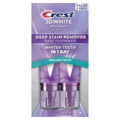 517MNWLq82L._SL1000_.jpg Crest 3DWhite Brilliance Deep Stain Remover Brilliant White Toothpaste - 3.1oz/2pk