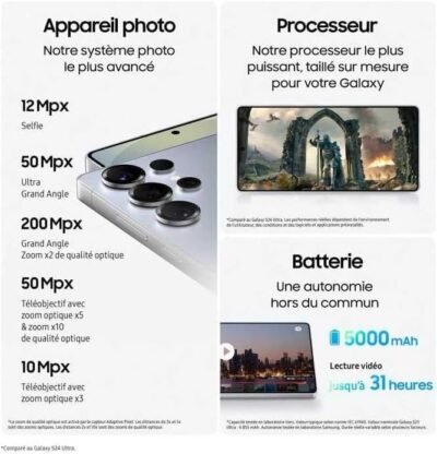 SAMSUNG Galaxy ​S25 Ultra 5G 2025 (International Version) | GSM Unlocked (T-Mobile) | ​512GB ​Storage​ + 12GB RAM SM-S938B ​Qualcomm Snapdragon 8 Elite Android 15 Smartphone (Titanium Grey)