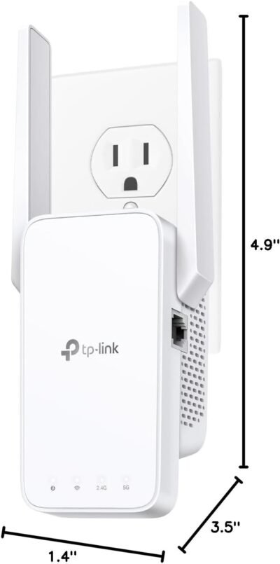 TP-Link AC1200 WiFi Extender, 2025 Wirecutter Best WiFi Extender, 1.2Gbps Home Signal Booster, Dual Band 5GHz/2.4GHz, Up to 1600 Sq.ft and 32 Devices, EasyMesh Compatible, One Ethernet Port (RE315)