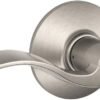 Schlage F40 ACC 619 Accent Door Lever, Bed & Bath Privacy Lock, Satin Nickel