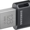 SAMSUNG FIT Plus 3.1 USB Flash Drive, 128GB, 400MB/s, Plug In and Stay, Storage Expansion for Laptop, Tablet, Smart TV, Car Audio System, Gaming Console, MUF-128AB/AM,Gunmetal Gray