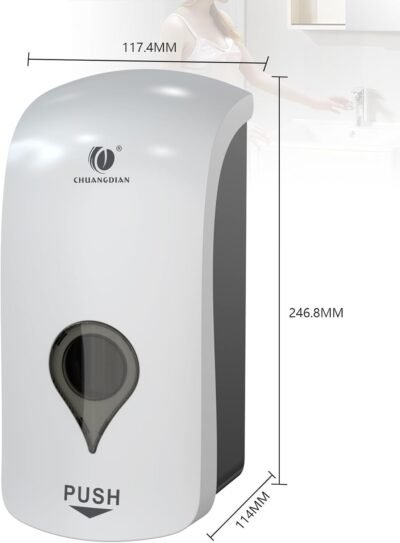 Manual Foam Soap Dispenser, 35oz (1000ml) Commercial Refillable Foaming Soap Dispenser-White, CHUANGDIAN