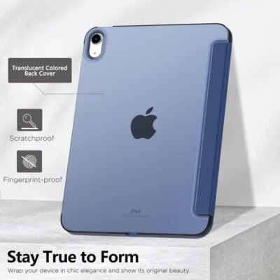 51S2NW8l7eL._AC_SL1000_.jpg MoKo Case for iPad (A16) 11th Generation 11 Inch 2025, iPad 10th Generation 10.9 inch 2022, Slim Stand Protective Cover with Hard PC Translucent Back Shell Cover, Support Touch ID, Navy Blue