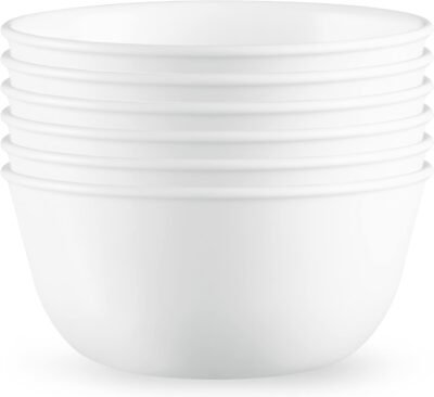 51ZnCcrugdL._AC_SL1500_.jpg Corelle Vitrelle 28-oz Soup/Cereal Bowls Set of 6 Chip & Crack Resistant Dinnerware Bowls for Soup, Ramen, Cereal and More, Triple Layer Glass, Winter Frost White