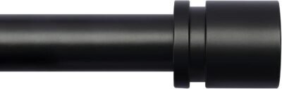 51gndDGkpzL._AC_SL1500_.jpg Curtain Rods for Windows 16 to 144 Inches Adjustable Length 1 Inch Diameter Window Curtain Rod with Aluminium Finials, Black