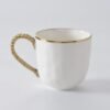 Pampa Bay Porcelain Mug, 5.75" x 3.75", 13 oz, White/Gold Tone, Oven and Dishwasher Safe, 13oz