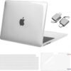 MOSISO Compatible with MacBook Air 13 inch Case 2025 2024 2023 2022 M4 A3240 M3 A3113 M2 A2681, Plastic Hard Shell&Keyboard Cover&Screen Film&Type C for MacBook Air 13.6 inch Case, Crystal Clear