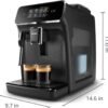 Philips 2200 Series Fully Automatic Espresso Machine, Classic Milk Frother, 2 Coffee Varieties, Intuitive Touch Display, 100% Ceramic Grinder, AquaClean Filter, Aroma Seal, Black (EP2220/14)