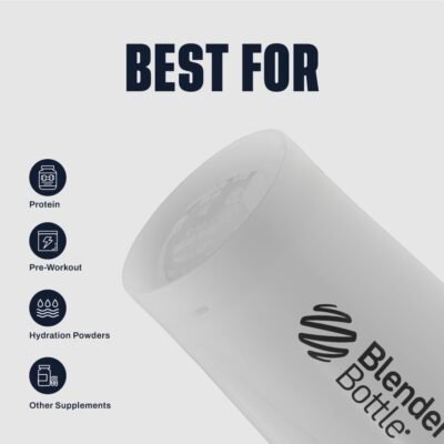 BlenderBottle Classic V2 Shaker Bottle Perfect for Protein Shakes and Pre Workout, 28-Ounce, Clear/Black