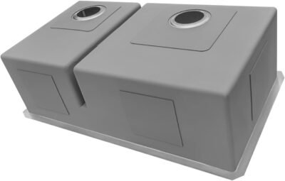 Ruvati 28-inch Low-Divide Undermount Tight Radius 60/40 Double Bowl 16 Gauge Stainless Steel Kitchen Sink - RVH7255