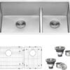 Ruvati 28-inch Low-Divide Undermount Tight Radius 60/40 Double Bowl 16 Gauge Stainless Steel Kitchen Sink - RVH7255