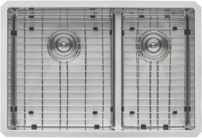 Ruvati 28-inch Low-Divide Undermount Tight Radius 60/40 Double Bowl 16 Gauge Stainless Steel Kitchen Sink - RVH7255