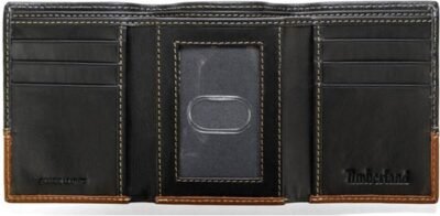 Timberland Men's Leather Trifold Wallet with ID Window